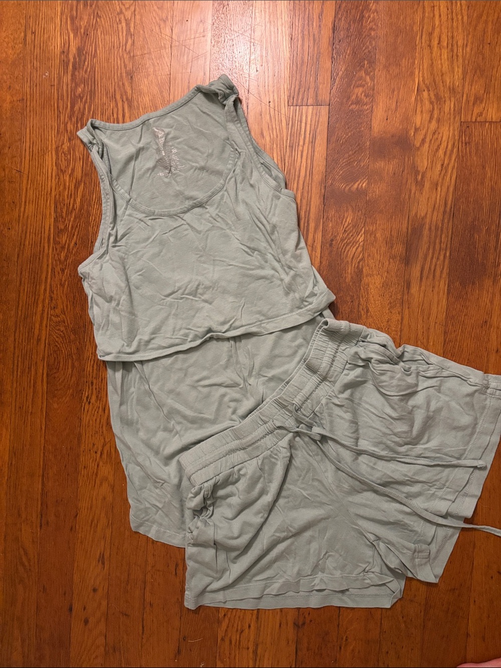 Kindred bravely Sage Green Two-Piece nursing Sleep Set - Tank & Shorts